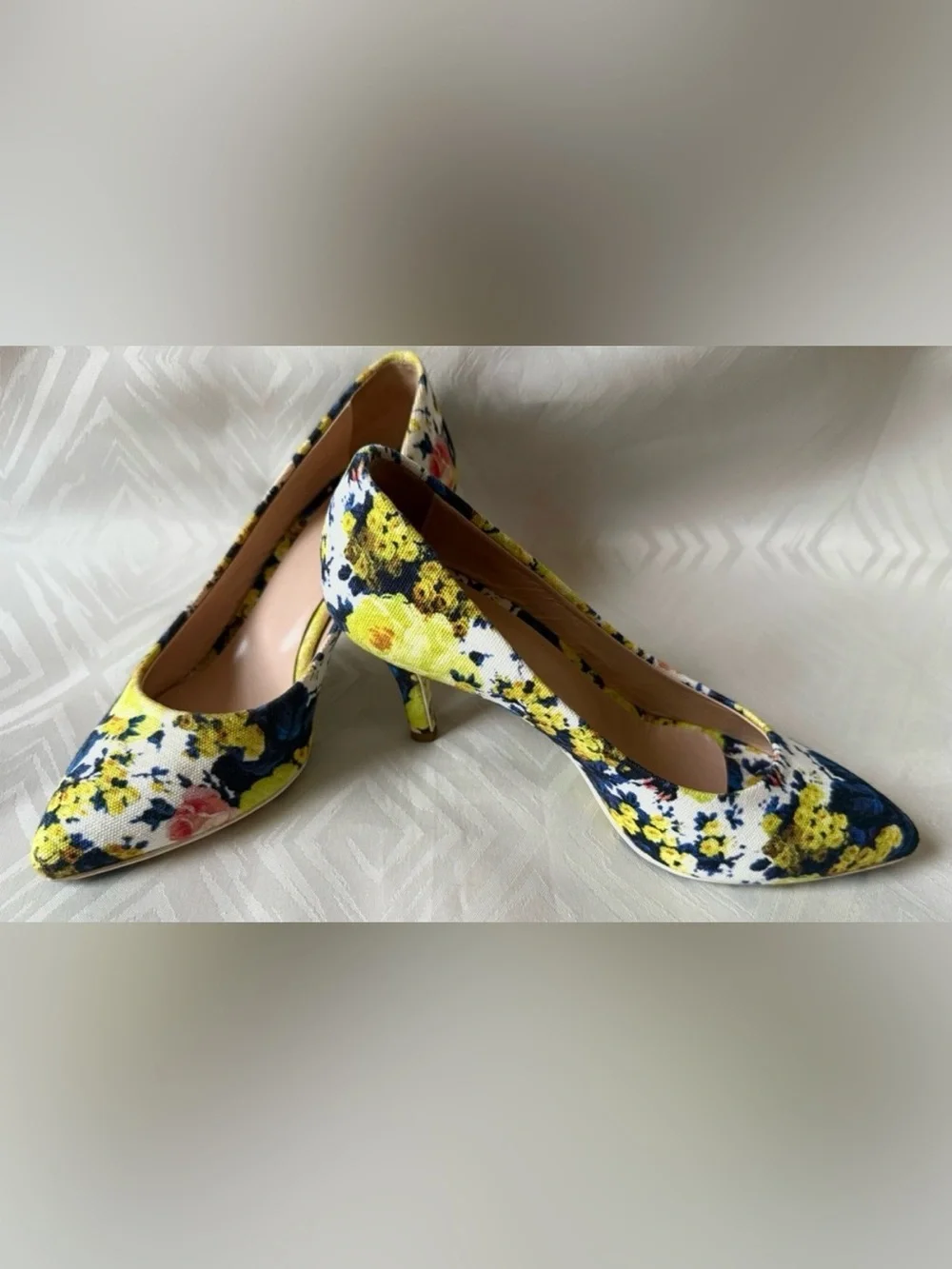 MSGM Designer Size European 36 Floral Print Women's Heels Shoes Italy Colorful